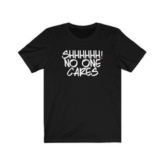 SHHHH (t-shirt) – tee graphic statement – Black White Grey Red