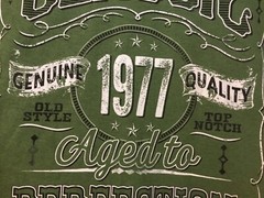 Classic Aged To Perfection Genuine 1977 Quality Distressed Print T-Shirt NEW