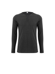 AMen’s Collarless Breasted Henry Shirt Top Fitness High Stretch Base Shirt