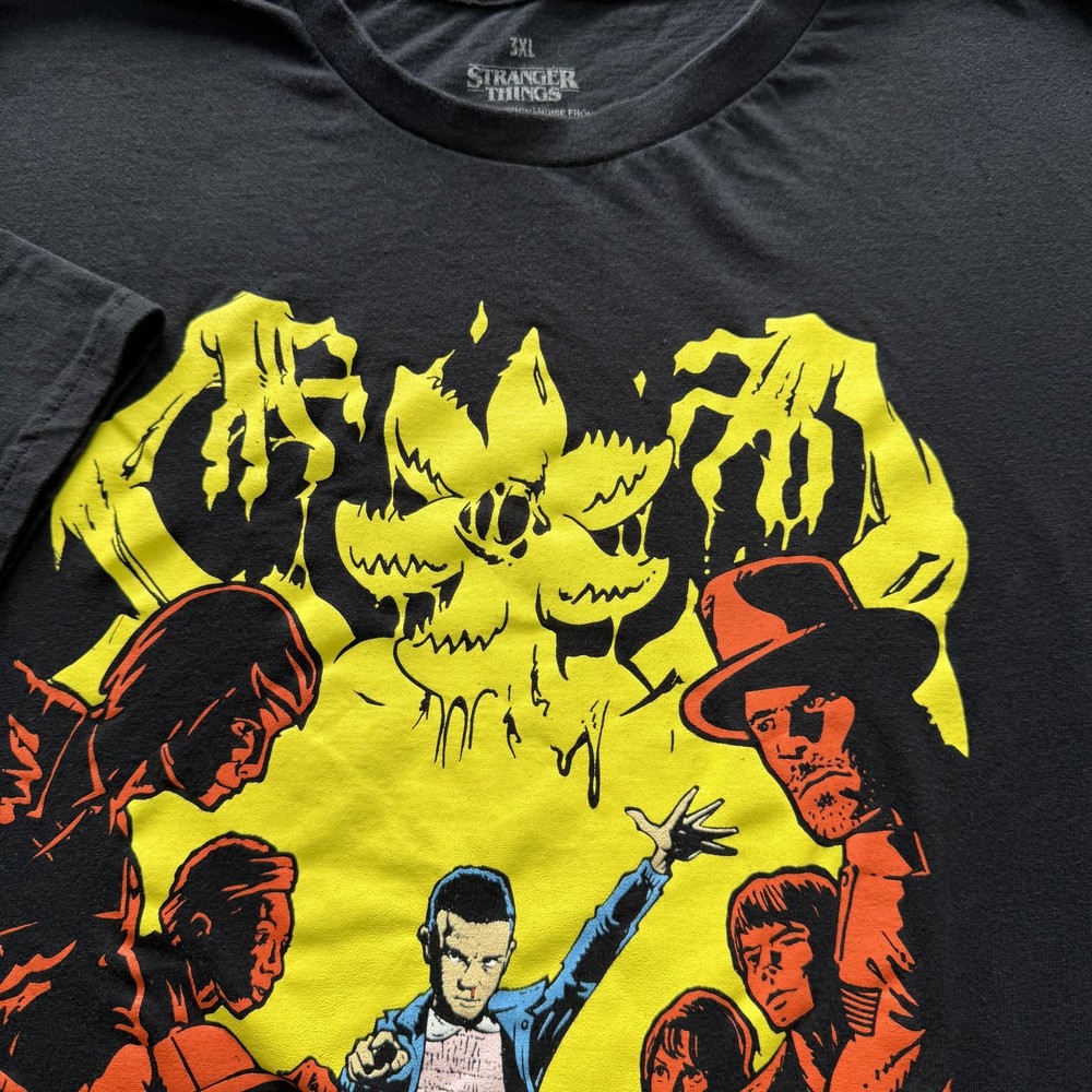 Loot Crate Shirt Mens 3XL Black Stranger Things Graphic Crewneck Cotton Jersey