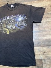 Motorcycle Biker Leader Of The Pack Wolf Graphic Shirt Size Large Delta NJ Faded