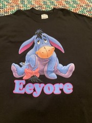 Vintage Eeyore Black TShirt Sz XL (23in W X 30in L) M&O KNITS HEAVYWEIGHT Disney