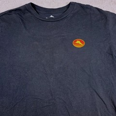 Tommy Bahama T-Shirt Mens Lrg Black Flame & Fortune Grill Graphic UPF 50 Cotton