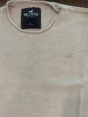 Hollister Men’s Beige Knit Crew Neck Sweater Size Large