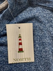 North Hudson Men T Shirt LT Blue Crew Neck Short Sleeve Pullover Basic Casual