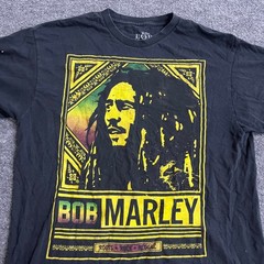 Bob Marley T-Shirt Mens Size L Black Graphic Roots Rock Reggae Portrait Cotton