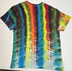 Artisan Handmade Tie Dye Adult T-Shirt Size Large Unique Rainbow Design Tee NEW