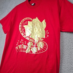 VTG SCREEN STARS BEST Mens EXTRA LARGE XL Air Waves 1989 Red Shirt Rose Music