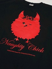 Vintage Y2k Naughty Chick Print T Shirt Art Artwork Chubby Chicks Black USA XL