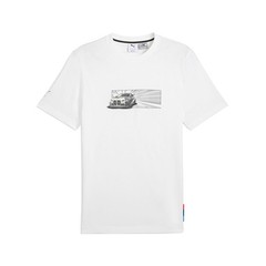 PUMA Bmw M Motorsport Car Graphic Crew Neck Short Sleeve T-Shirt Mens White Casu