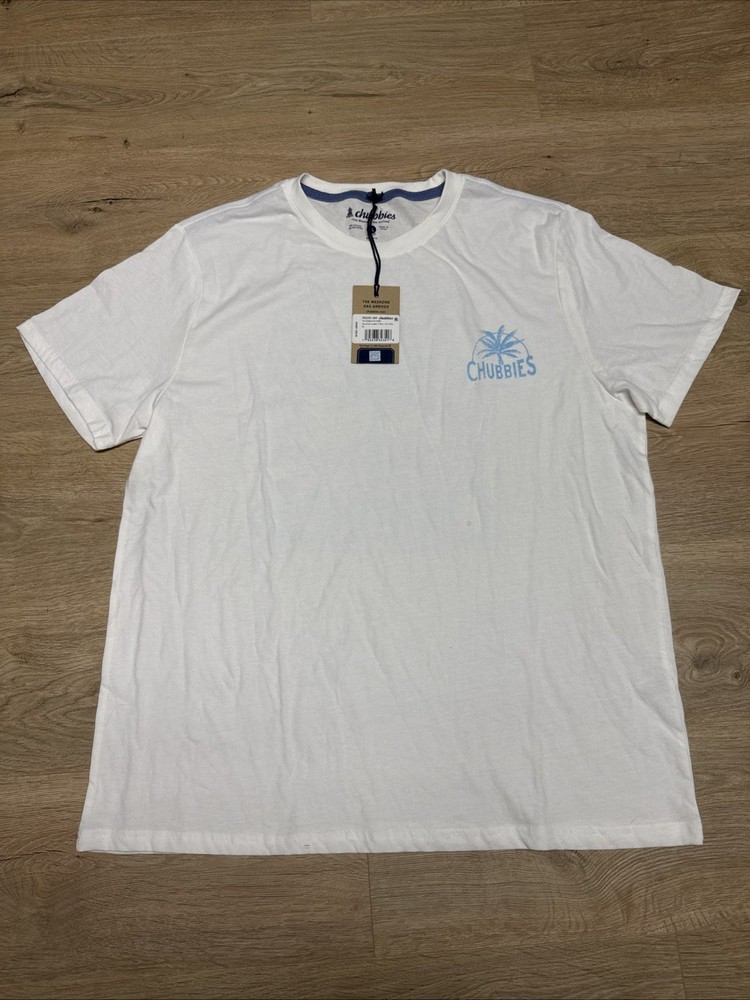Men’s Chubbies The Weekend Has Arrived White T-Shirt Sz XL NWT