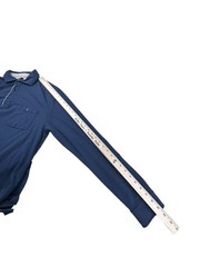 Left Coast Tee Mens Blue Long Sleeve Henley Shirt Cotton Casual XL