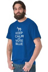 Keep Calm Vote Blue Democrat Political Donkey Left Wing Classic T Shirt Tee