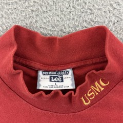 Vintage Marine Corps Marathon Shirt Mens Large Red Long Sleeve 90s Military USA