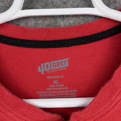 Duluth Trading 40 Grit Shirt Mens XL Red Henley Short Sleeve Cotton Standard Fit