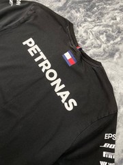 Mercedes AMG Petronas F1 Black Short Sleeve Big Logo T-Shirt Men Size XL Balck