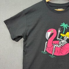 Brisco Brands T Shirt Mens Large Black Flamingo Skeleton Short Sleeve Party Dad