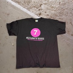 Y2K Vintage NYC Subway Line International Express Tee Shirt XXL