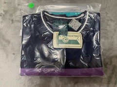 Vintage 90s Striped Shirt Mens Large Navy Teal Knights of Round Table Tee Y2K
