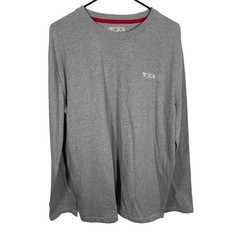 TUMI Long Sleeve T Shirt Mens Size XL Crewneck Air India Gray Travel