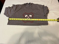 Firefighter Crossed Axes Logo Men’s Gray T-shirt Medium Poly Cotton Rayon