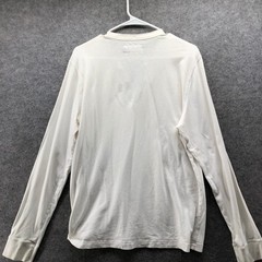 Abercrombie & Fitch Henley Shirt Mens L White Long Sleeve Moose Logo Soft Cotton