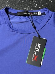 RLX Ralph Lauren Golf Performance T-Shirt Mens SMALL Blue Long Sleeve