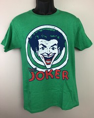 Joker VTG Style Shirt Batman Villain Men’s SM Licensed DC Comics Green Heather