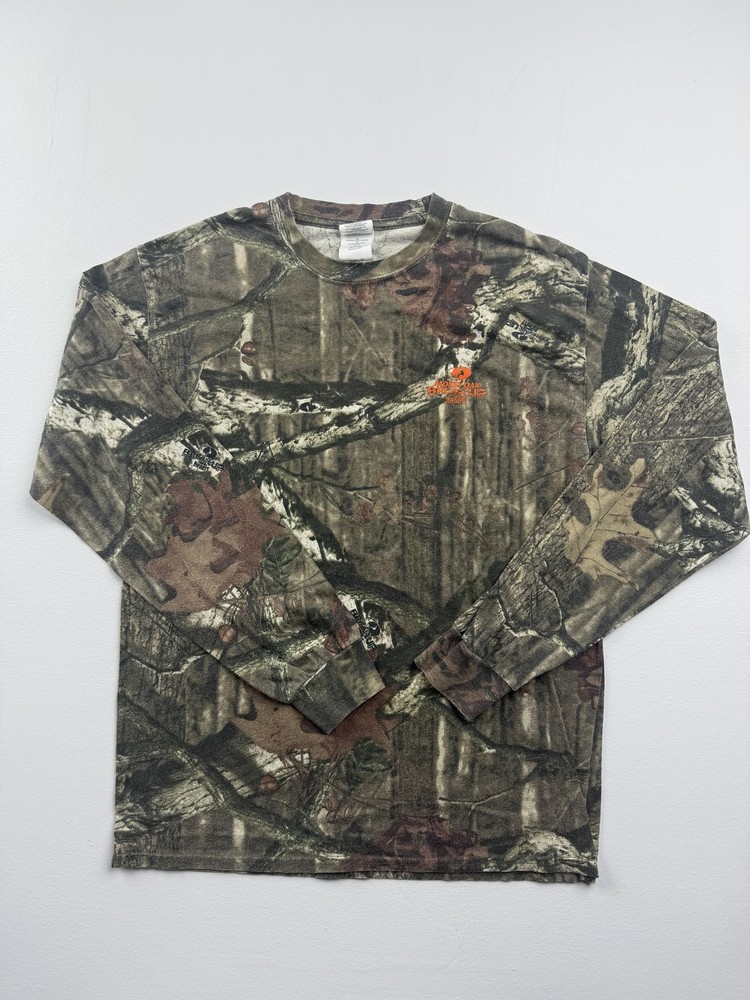 Mossy Oak Shirt Mens Medium Camo Long Sleeve Tee Break-Up Infinity Hunting