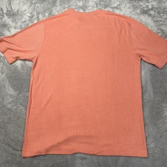Claiborne Mens Ribbed T-Shirt Salmon Crewneck Short Sleeve Size Medium