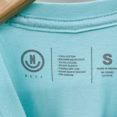 Neff Mens Size Small Unicorn Pocket T-Shirt Short Sleeve Celadon Blue Cotton 326