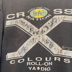 Vintage Cross Colours Shirt 90’s Single Stitch Black T-shirt Size M/L *See Pics*