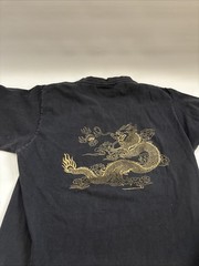 China T-Shirt Mens L Black Great Wall Dragon Graphic Vintage 90s Single Stitch