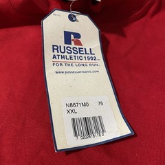 Vintage Russell Athletic Mock Neck Shirt Mens 2XL XXL Red Pro Cotton Blank NEW