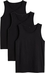 Men’s Tank Top 6 Pack 100% Cotton A-Shirt Wife Beater Undershirts Size S-4XL