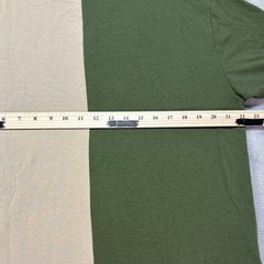 KRISP NYC T-Shirt Green Tan Split Asymmetrical Hem with Zippers Men’s Size XL