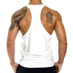 Men Tank Tops Sleeveless Y-Back Shirts Gym Stringer Bodybuilding Fitness T-Shirt