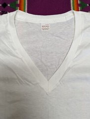 Never USED VINTAGE 70S JOCKEY V NECK T SHIRT SINGLE STITCH MADE IN USA L SOLID
