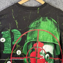 Vintage Public Enemy Shirt Mens XL Black 90s AOP Skull Rare Grail Band Tee Rap