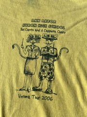 Vintage 2006 Ann Arbor Huron High School Verona Italy Choir T Shirt Yellow Sz XL