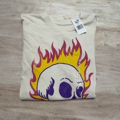 NWT Brisco Brands Flame Skull Everything is Fine T Shirt Sz L