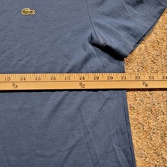 Lacoste T-Shirt Mens Size 6 Blue V-Neck Pima Cotton Short Sleeve Logo Tee
