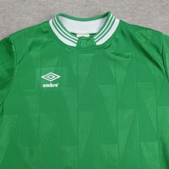 Vintage Umbro Shirt Green Double Sided Satin Made in USA Soccer Football #13