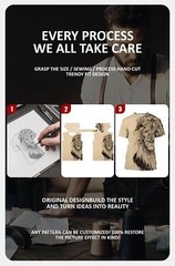 3d Print Men T Shirt Black Lion Gaze Fashion Graphic Short Sleeve Tee Classic