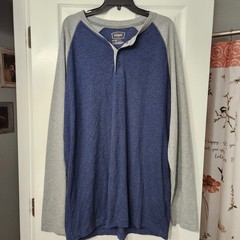 Foundry Men’s Pullover Long Sleeve Shirt Blue/Gray Sz 2XL Tall…