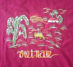 Embroidered Vietnam T Shirt Size M Lovely