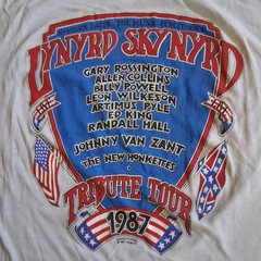 80s LYNYRD SKYNYRD Tribute Tour T Shirt Sz L Made In Usa White Color Cotton