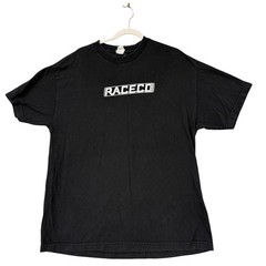 Alstyle Shirt Mens XL Black Raceco USA Racing Graphic Tee Front Back Print