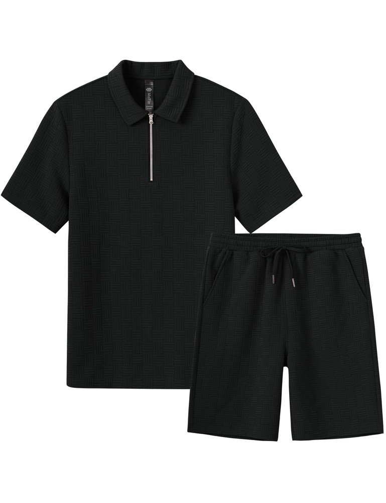Mens Sweat Suits Set Tracksuit 2 Piece Outfits Short Sleeve Casual Sweatshirt…