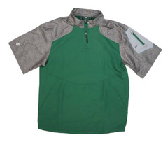 Holloway Mens Green Gray Short Sleeve 1/4 Zip Performance Pullover Shirt M